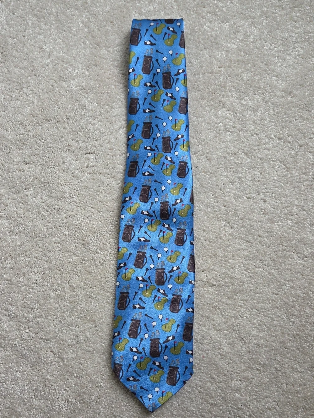 Blue Novelty Golf Pattern Tie
